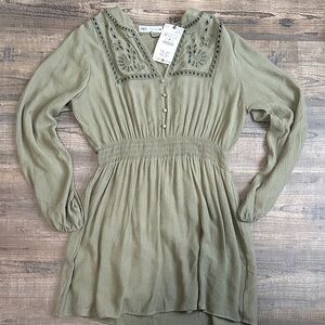 Zara Olive Green Mini Dress